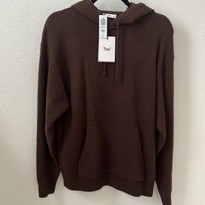 Aritzia 101152 Cashwool BF Rich Mocha brown Size small women’s hoodie NWT